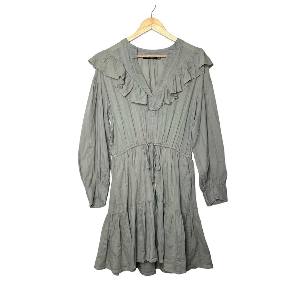 LAUREN Ralph Lauren Black Label Ruffled Tiered‎ Dress Sage